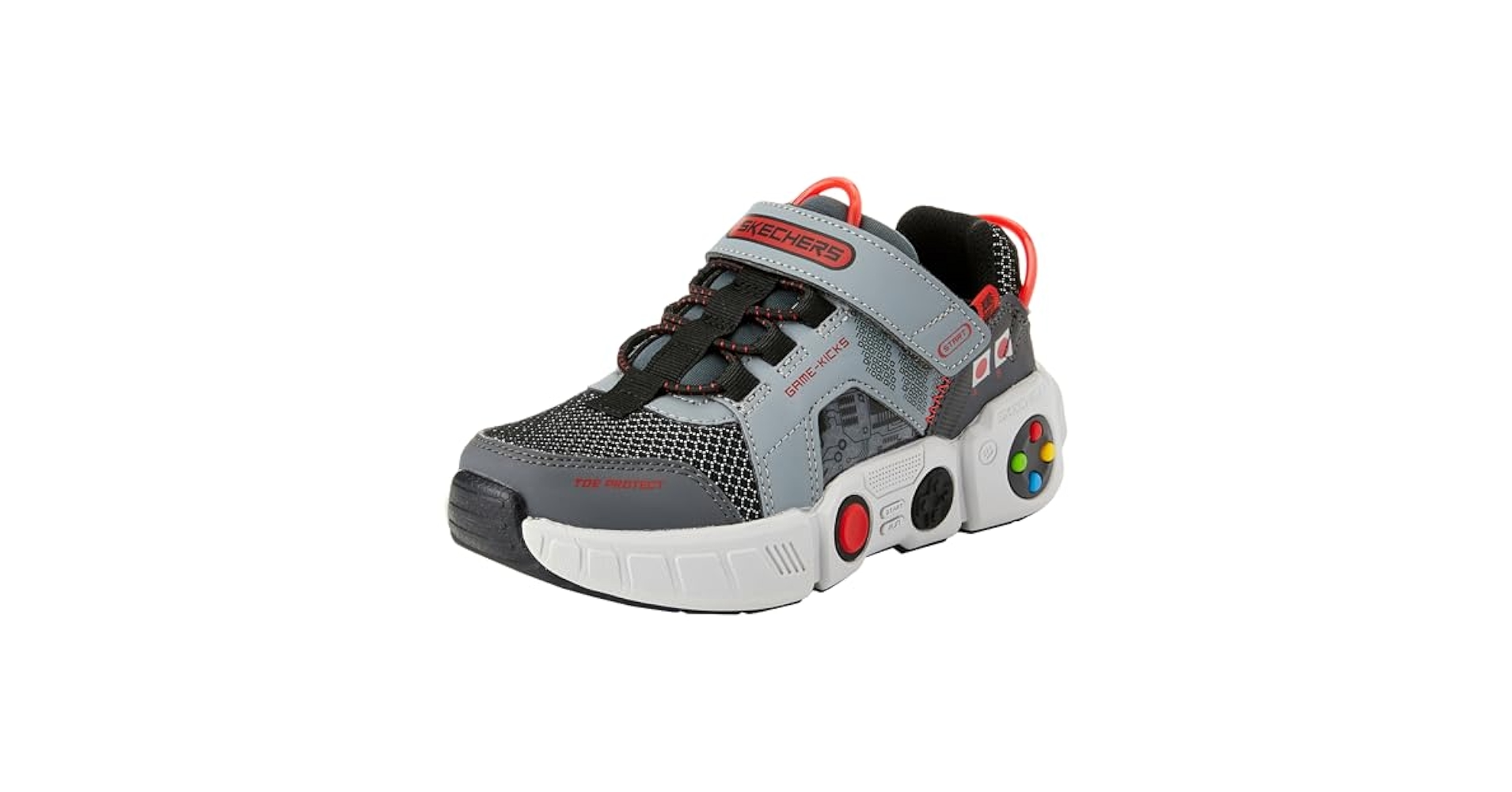 Amazon.com | Skechers Gametronix Sneaker, Gray/Multi, 10.5